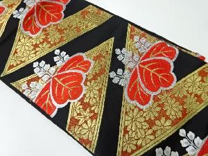 アンティーク　桐に菊・楓模様織出し袋帯（材料）